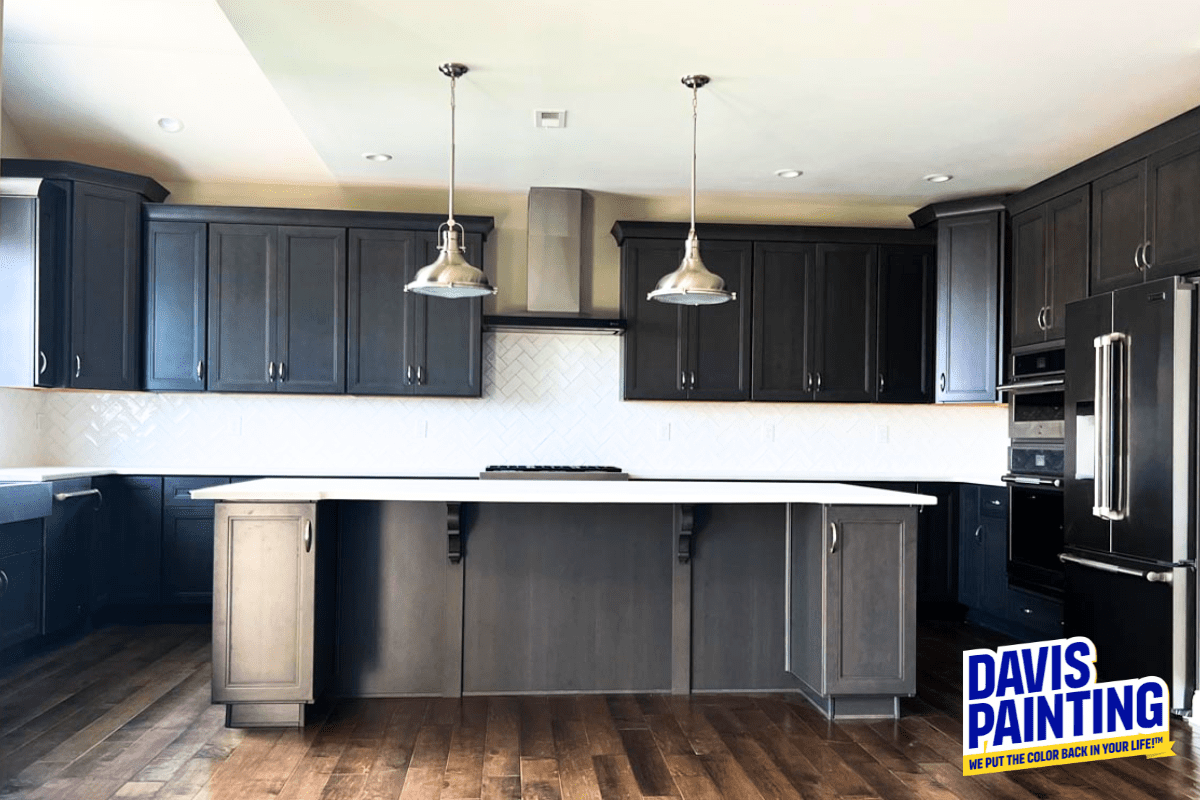 Dark Painted Cabinets by Davis Painting