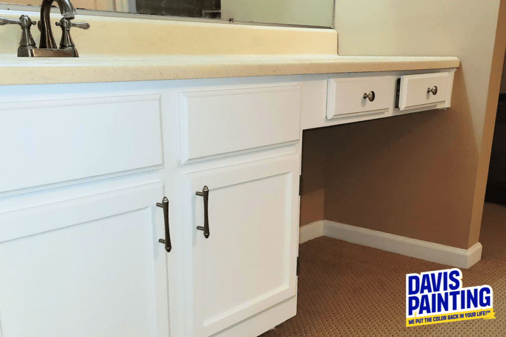 White Bathroom Vanity Cabinets by Davis Painting