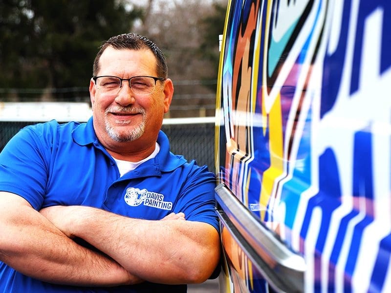 Davis Painting General Manager Craig Hamlin, next to his wrapped Davis Painting van, which can be seen all throughout the Jersey Shore, New Jersey!