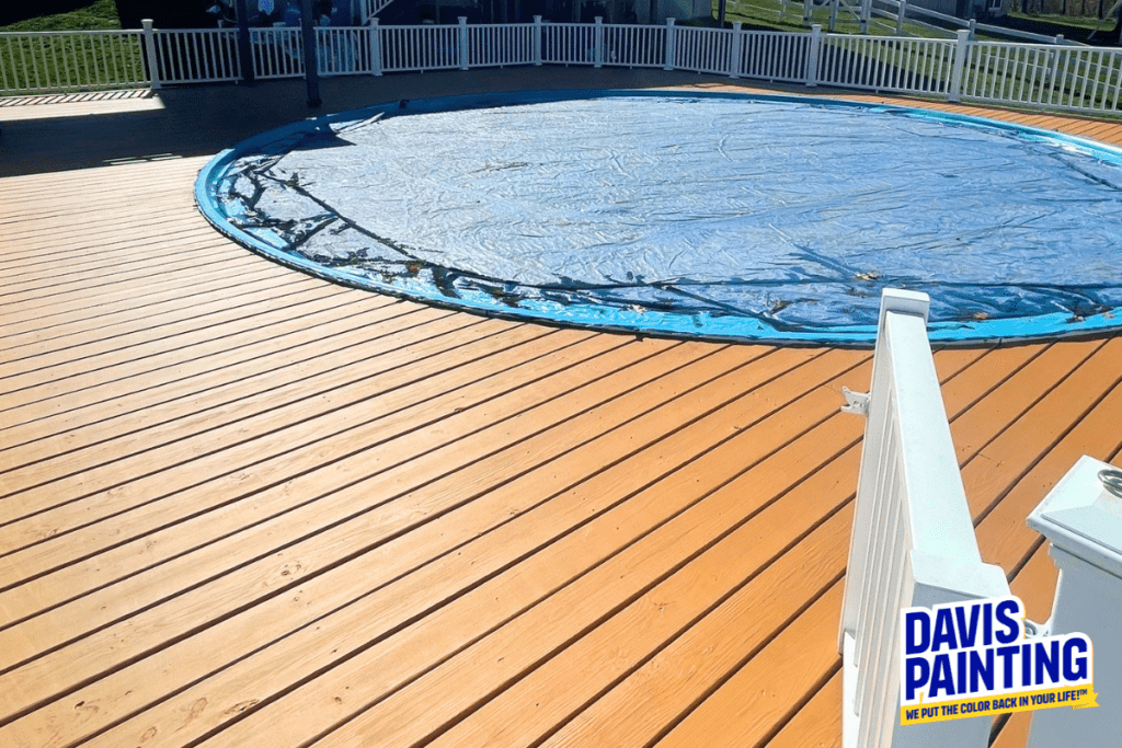 Wood Stained Pool Deck